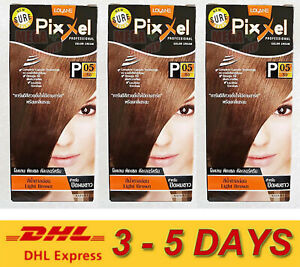 3 x Lolane Pixxel Hair Permanent Dye Color Cream various colors P05 Light Brown