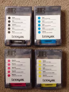LEXMARK 4079 BLACK CYAN MAGENTA YELLOW GENUINE INK CARTRIDGES 1380490-1-2-3 IBM - Picture 1 of 7