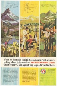 Great Northern Railway See America First Seattle Tacoma 1965 Vintage Ad - Picture 1 of 1