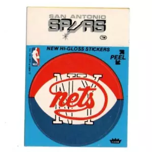 Adesivi squadra Fleer NBA 1976-77 logo New York Nets/scritta San Antonio Spurs - Foto 1 di 1