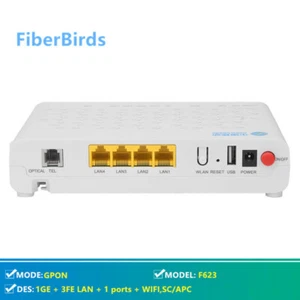 ZTE F623 GPON ONU, 1GE + 3FE LAN + 1 Ports + WLAN, englische Version, SC/APC Port - Bild 1 von 5