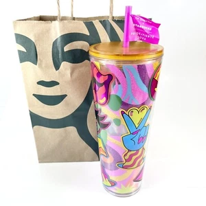 Starbucks 2023 Tim Singleton Pride Cold Cup Tumbler Foil Holographic Iridescent - Bild 1 von 4