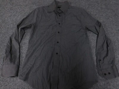 Express Mens Shirt 14.5 black design studio striped two ply button down - Image 1 of 4