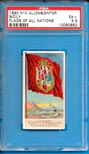 1890 N10 Allen & Ginter Flags of All Nations - Sicily Psa 5.5 - Picture 1 of 2