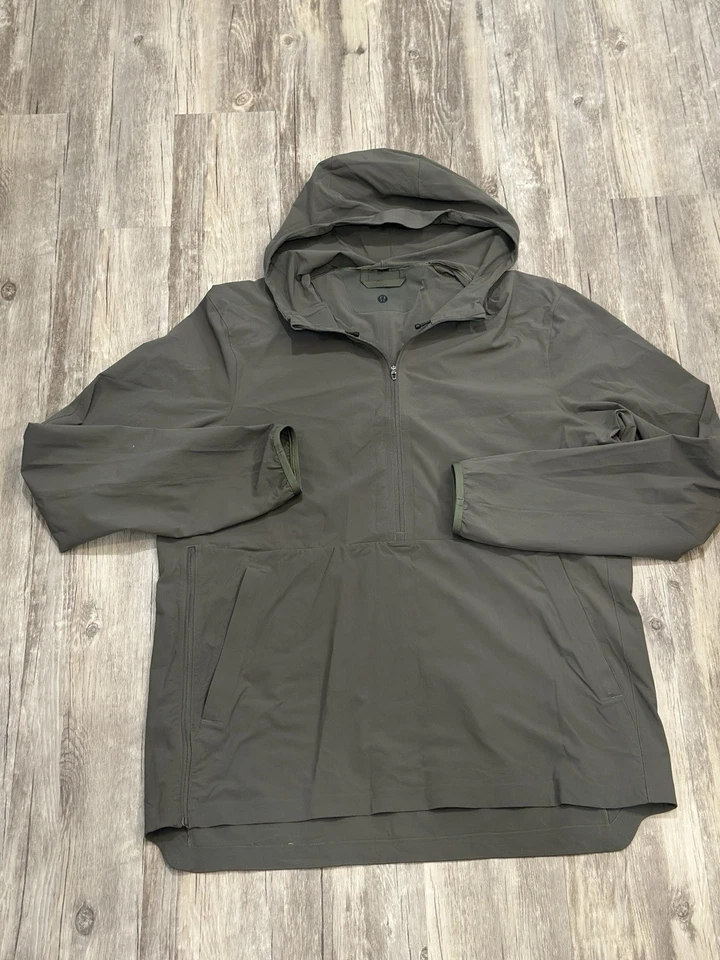 Lululemon Expeditionist Anorak 1/2 zip Windbreaker Jacket Men’s Sz L Olive Green - Image 1 of 4