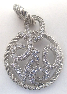 Judith Ripka Sterling Silver and Cubic Zirconia "LOVE" Script Enhancer Pendant Foto 1 de 4