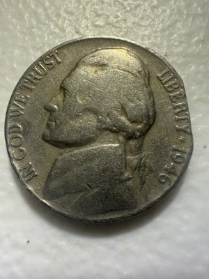  FREE SHIPPING on this 1946 Jefferson Nickel Straight Clipped Planchet! - Image 1 of 2