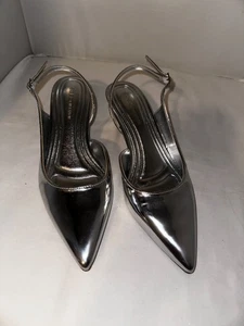 BCBGeneration Tacco Slingback Argento Metallizzato Donna 9,5M - Foto 1 di 6
