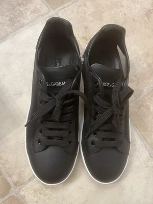 Dolce & Gabbana Portofino Zapatillas Deportivas de Cuero para Mujer 36 6 Negro Malla Zapatos Foto 1 de 4