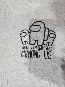 Gildan Gray Men's Small There Is An Imposter Among Us T Shirt Short Sleeve - Picture 1 of 6