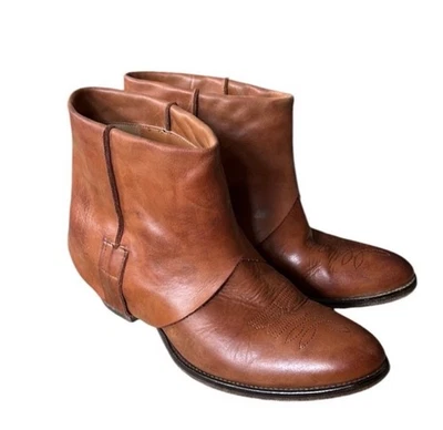 Russell & Bromley x Elena Lachi Jagger Cuero Vaquera Occidental Botines $500 Foto 1 de 4