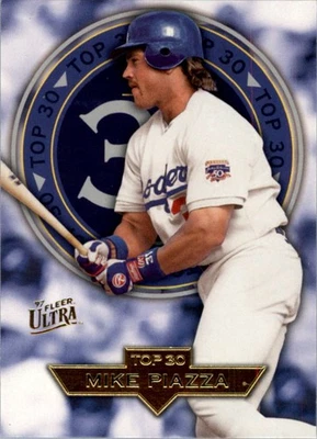 1997 Ultra Top 30 #6 Mike Piazza - BB - Image 1 of 2