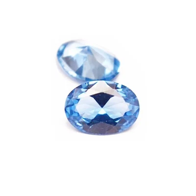 Oval Faceted Light Blue Spinel Egg Shape Blue Spinel Suitable for Wax Casting - Image 1 of 4