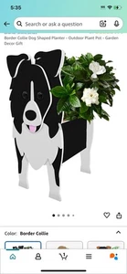 Border Collie Pflanzgefäß in Hundeform - Pflanzkübel für draußen - Gartendeko Geschenk - Bild 1 von 2