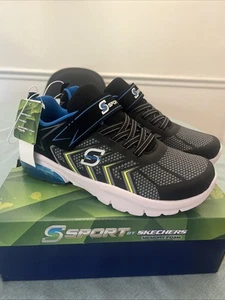 S Sport By Sketchers Memory foam Boys Adrian Black Size 5 - Picture 1 of 5