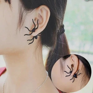 Pendientes 3D Araña Negra Halloween - Espeluznante Fiesta Joyería Decoración - Imagen 1 de 6
