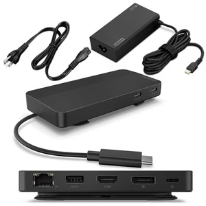 Station d'accueil de voyage Lenovo USB-C double écran (40b90100us) - Photo 1/1
