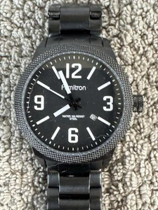 Armitron Men's Stainless Steel Watch 20/4909TI Black Band Case & Dial New Batt - Picture 1 of 6