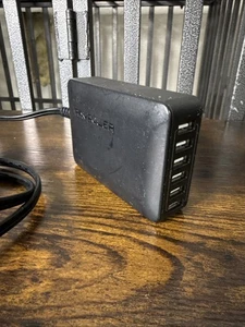 RAVPower 60W 6 Port USB Wall Charger Model RP-PC028 Black BRAND NEW - Picture 1 of 3