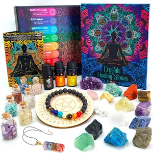 31-Piece Healing Crystals Set with Chakra Stones, Oils, and Accessories - Picture 1 of 12