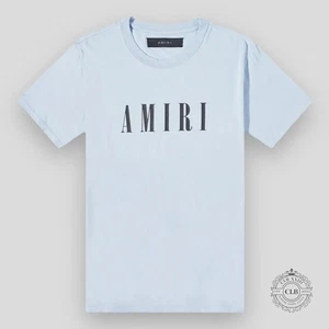 Amiri Core Logo Tee in Dusty Blue - Picture 1 of 5