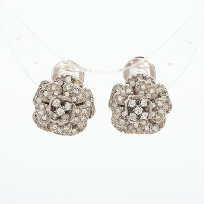 Pendientes Chanel Camelia 98A (para ambas orejas) GP×Diamantes de imitación Plata Foto 1 de 4