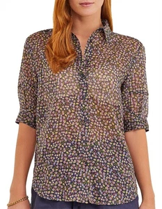 Blusa SPORTSCRAFT Rosa Libertad Floral Manga Corta Con Botones TALLA 12 - Imagen 1 de 9