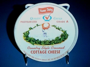 Tapa de metal vintage ~LÁCTEOS CASEROS~ Estilo Country Cremado QUESO COTTAGE con precio - Imagen 1 de 2