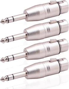 Paquete de 4 adaptadores TRS XLR hembra a 1/4", hembra equilibrada XLR a cuarto de pulgada - Imagen 1 de 6