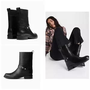 NWB $550 Rag & Bone Slayton Moto Boot In Black Size: EU39.5( US:9.5) - Picture 1 of 7