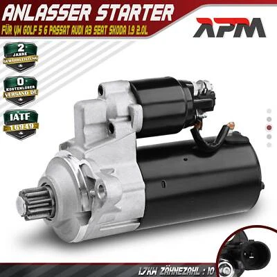 Anlasser Starter 1.7 kW 10 Zähnez. für VW Golf V 1K Passat Audi A3 8P Skoda Seat - Bild 1 von 4