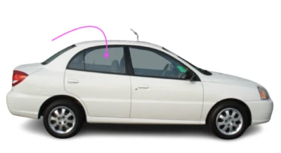 Fits: 2001-2002 Kia Optima 4D Sedan Passenger Side Right Rear Door Window Glass - Image 1 of 4