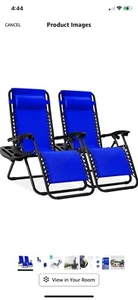 Verstellbarer Loungesessel Liegen Outdoor, Strand, Park Camping Kobaltblau - Bild 1 von 7