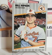 1989 Fleer  Bill Ripken "FF" Error Card #616 MINT SET BREAK BLACK BOX OVER FF