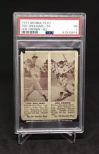 Ted WILLIAMS Joe CRONIN 1941 DOUBLE PLAY Baseball Card # 81 82 RED SOX + PSA 1