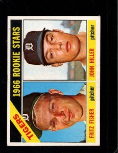 1966 TOPPS #209 TIGERS ROOKIES FRITZ FISHER/JOHN HILLER EX (RC)  *X98969