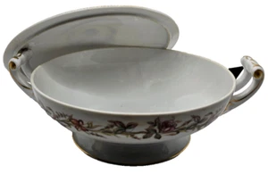 Cuenco para servir o puré de porcelana japonesa Sango con tapa - Imagen 1 de 3