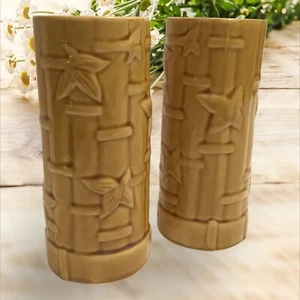 Chiki Tiki Set di 2 Bicchieri Tazze Modello Bambù Hawaiano Unico Barware 6,25in - Foto 1 di 5