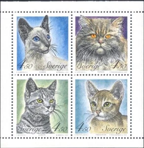 Sweden 1994 Exotic Cats/Pets/Domestic Animals/Nature 4v bklt pane (s2571) - Picture 1 of 1