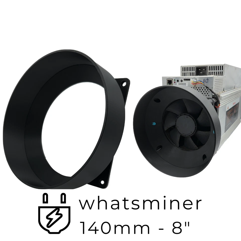 140mm to 8 Inch Fan Duct Adapter Intake Exhaust Silencer Crypto ASIC Miner M60 - Image 1 of 1