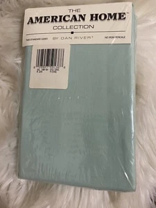 The American Home Collection Dan Rivers 2 Pillowcases Percale Mint Green P69 NOS - Picture 1 of 6