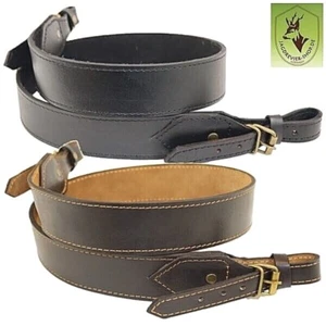 Leder Gewehrriemen mit rutschfester Veloursunterlage; Waffengurt; Gun Sling - Bild 1 von 6