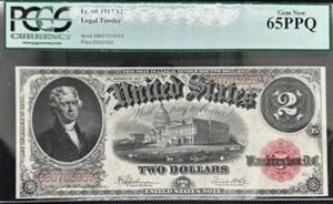 1917 $2 Legal Tender PCGS Gem New 65 PPQ FR# 60 - Picture 1 of 2