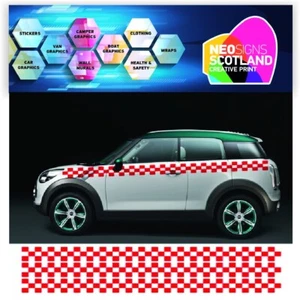 6m CHECKER STREIFEN FÜR MINI COOPER GRAFIK AUFKLEBER STICKER - Bild 1 von 2