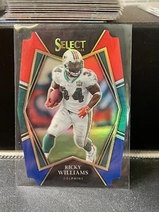 2021 Select ~ Ricky Williams ~ Premier Level Red & Blue Prizm Diecut #136 Dolphins - Bild 1 von 1