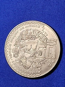 50 Pesos 1982 Diosa Del Templo Mayor de Mexico Coyolxauhqui - A3 - Picture 1 of 9