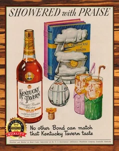 Kentucky Tavern Straight Bourbon Whiskey - 1950 - Restored - Metal Sign 11 x 14 - Picture 1 of 4