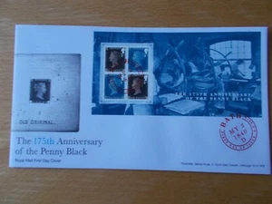 2015 175th Anniv of the Penny Black M/Sheet on First Day Cover with Bath SHS - Picture 1 of 1