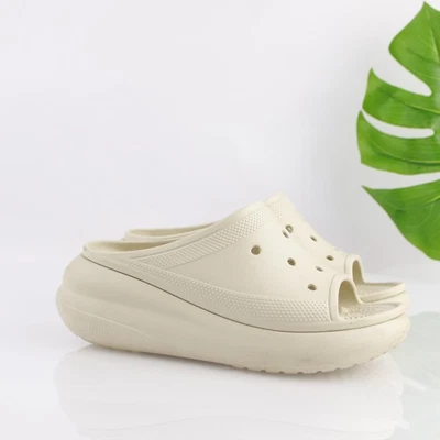 Sandalia Crocs para mujer talla 8 crema de hueso plataforma cuña deslizable zapato sin cordones Y2K Foto 1 de 4