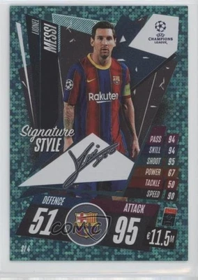 2020-21 Topps Match Attax UCL Extra Signature Style Lionel Messi #SI4 - Image 1 of 2